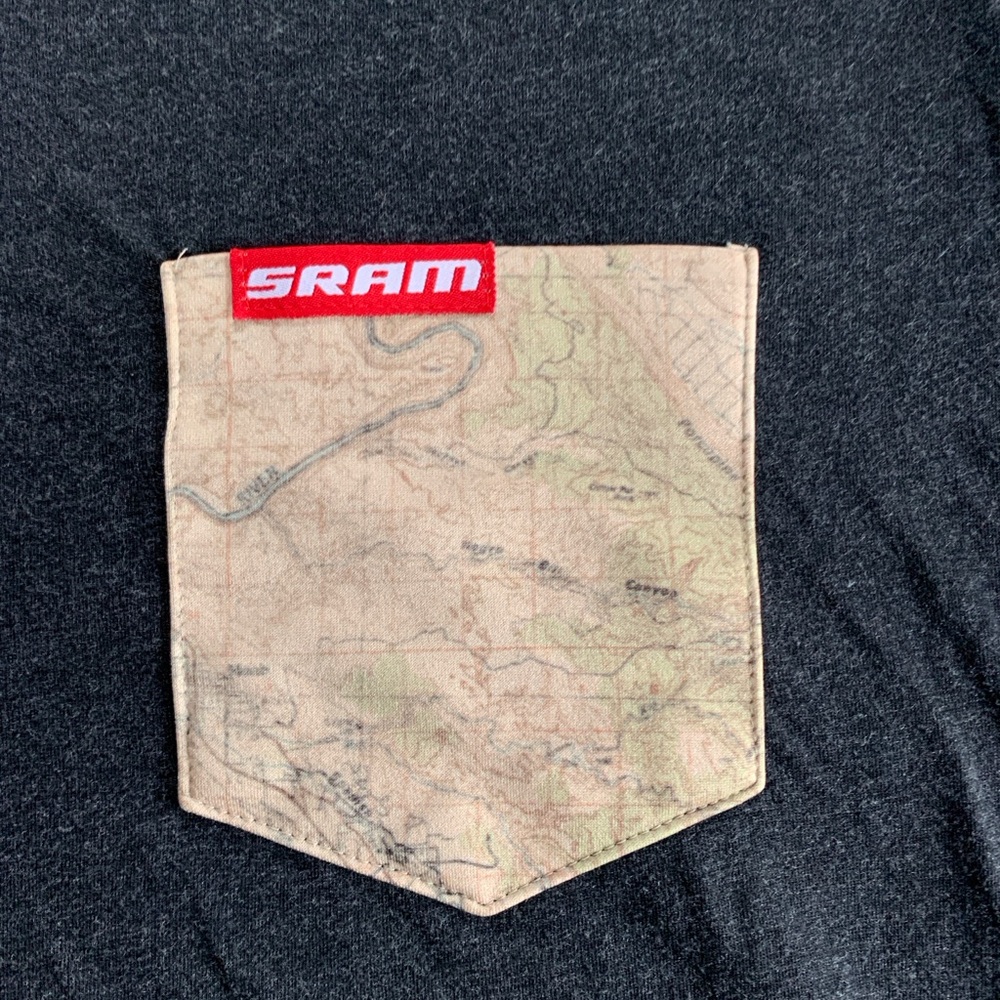 Black T-Shirt with Tan Pocket